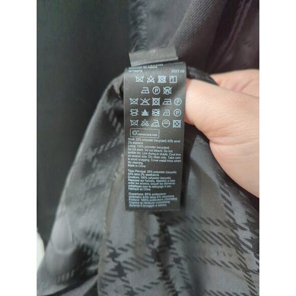 Allsaints Black Fringe Wool Blend Maxine Blazer Jacket - Picture 8 of 10